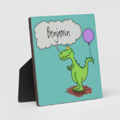 Lekkende groene, grappige drakendraak-cartoon fotoplaat (Voorkant)