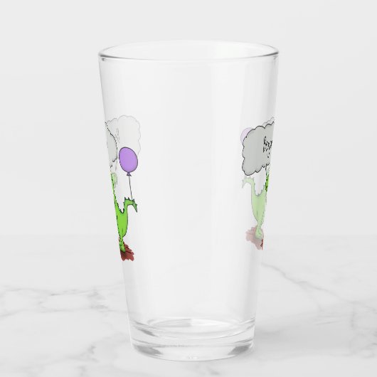 Lekkende groene, grappige drakendraak-cartoon glas (Rechts)