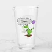 Lekkende groene, grappige drakendraak-cartoon glas (Voorkant)