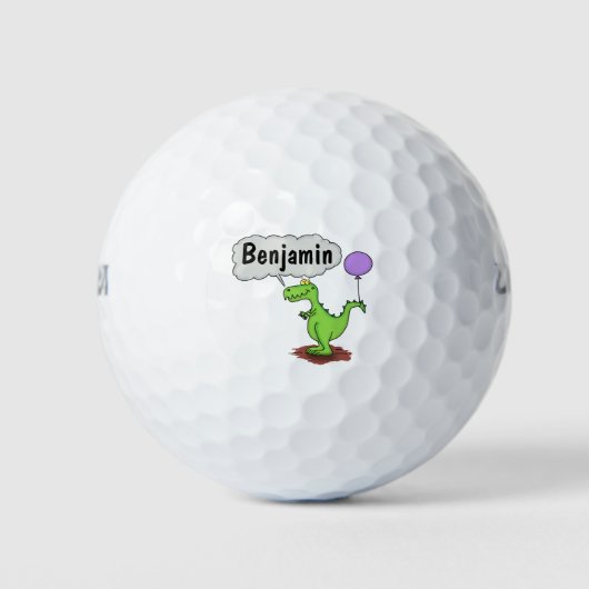 Lekkende groene, grappige drakendraak-cartoon golfballen (Voorkant)