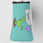 Lekkende groene, grappige drakendraak-cartoon golfheadcover (Draai 90)
