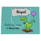 Lekkende groene, grappige drakendraak-cartoon groot cadeauzakje (Voorkant)