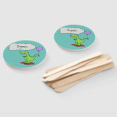 Lekkende groene, grappige drakendraak-cartoon handwaaier (Niet-gemonteerd)