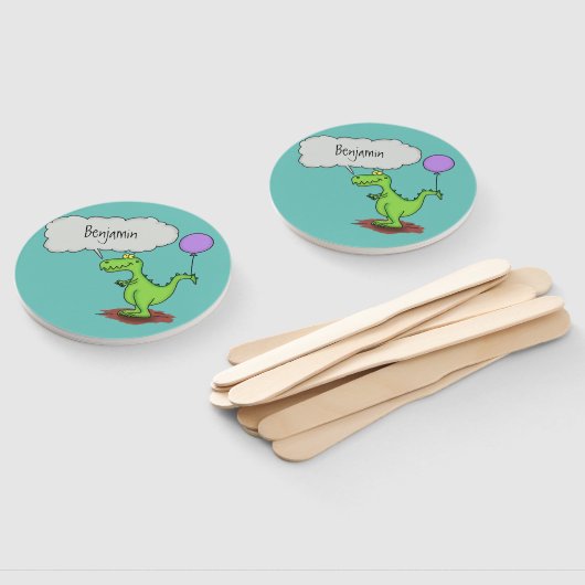 Lekkende groene, grappige drakendraak-cartoon handwaaier (Niet-gemonteerd)