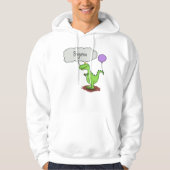 Lekkende groene, grappige drakendraak-cartoon hoodie (Voorkant)