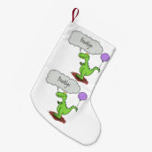 Lekkende groene, grappige drakendraak-cartoon kleine kerstsok (Voorkant (Hangend))