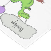 Lekkende groene, grappige drakendraak-cartoon korte tafelloper (Hoek)