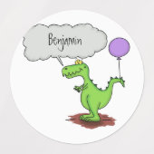 Lekkende groene, grappige drakendraak-cartoon labels (Design 2)