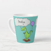 Lekkende groene, grappige drakendraak-cartoon latte mok (Linkerhoek)