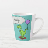 Lekkende groene, grappige drakendraak-cartoon latte mok (Rechts)