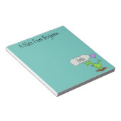 Lekkende groene, grappige drakendraak-cartoon notitieblok (Schuin)