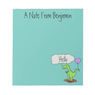 Lekkende groene, grappige drakendraak-cartoon notitieblok