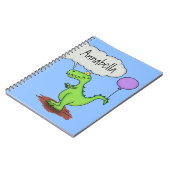 Lekkende groene, grappige drakendraak-cartoon notitieboek (Linkerzijde)