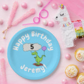 Lekkende groene, grappige drakendraak-cartoon papieren bordje (Feest)