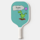 Lekkende groene, grappige drakendraak-cartoon pickleball paddle (Voorkant)