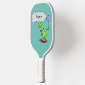 Lekkende groene, grappige drakendraak-cartoon pickleball paddle (Links)