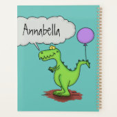 Lekkende groene, grappige drakendraak-cartoon planner (Achterkant)