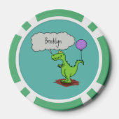 Lekkende groene, grappige drakendraak-cartoon poker chips (Achterkant)