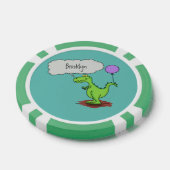 Lekkende groene, grappige drakendraak-cartoon poker chips (Enkel)