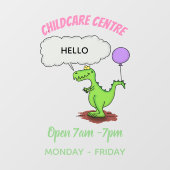 Lekkende groene, grappige drakendraak-cartoon raamsticker (Vel)