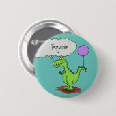 Lekkende groene, grappige drakendraak-cartoon ronde button 5,7 cm (Voorkant /achterkant)