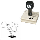 Lekkende groene, grappige drakendraak-cartoon rubberstempel (Gestempeld)