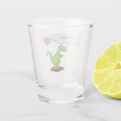 Lekkende groene, grappige drakendraak-cartoon shot glas (Achterkant)