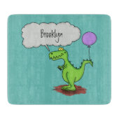 Lekkende groene, grappige drakendraak-cartoon snijplank (Voorkant)