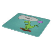 Lekkende groene, grappige drakendraak-cartoon snijplank (Hoek)