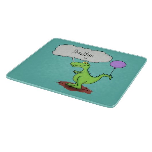 Lekkende groene, grappige drakendraak-cartoon snijplank (Hoek)