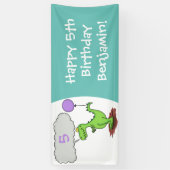 Lekkende groene, grappige drakendraak-cartoon spandoek (Verticaal)