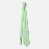 Lekkende groene, grappige drakendraak-cartoon stropdas (Achterkant)