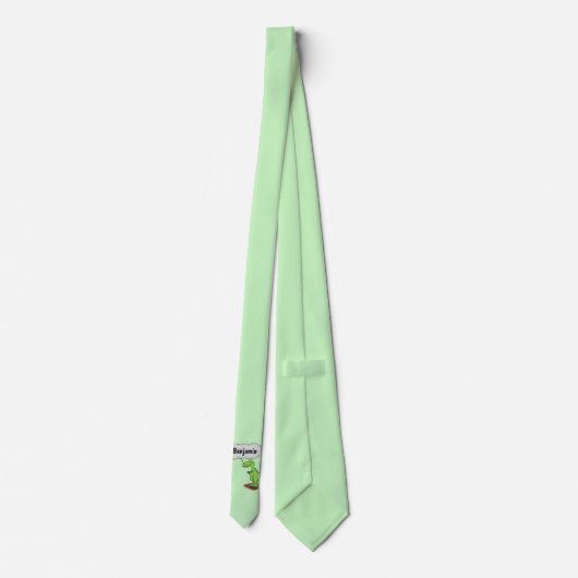 Lekkende groene, grappige drakendraak-cartoon stropdas (Achterkant)