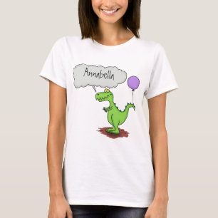 Lekkende groene, grappige drakendraak-cartoon t-shirt