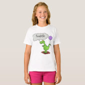 Lekkende groene, grappige drakendraak-cartoon t-shirt (Voorkant volledig)