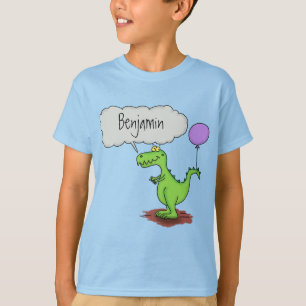 Lekkende groene, grappige drakendraak-cartoon t-shirt
