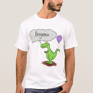Lekkende groene, grappige drakendraak-cartoon t-shirt