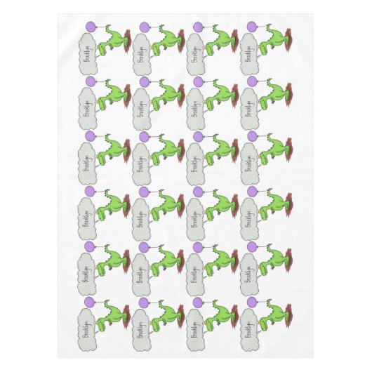 Lekkende groene, grappige drakendraak-cartoon tafelkleed (Voorkant)