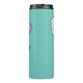 Lekkende groene, grappige drakendraak-cartoon thermosbeker (Achterkant)