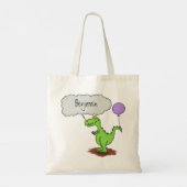 Lekkende groene, grappige drakendraak-cartoon tote bag (Achterkant)