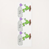 Lekkende groene, grappige drakendraak-cartoon yogamat (Voorkant)