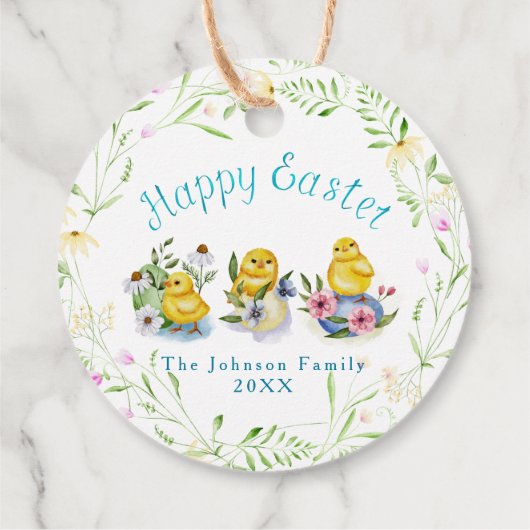 Lekkende kippen Pasen Waterverf Aangepast Bedankjes Labels (Achterkant)