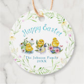 Lekkende kippen Pasen Waterverf Aangepast Bedankjes Labels (Voorkant)