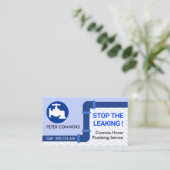 lekkende leiding overstromingswater loodgieterij visitekaartje (Staand voorkant)