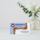 Lekkende leidingleiding (Blue Wavy Water Pipe Fitt Visitekaartje (Staand voorkant)