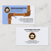 Lekkende leidingleiding (Blue Wavy Water Pipe Fitt Visitekaartje (Voorkant / Achterkant)