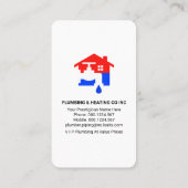 Lekkende waterpijpen Stijgend Blauw Overstromingsw Visitekaartje (Achterkant)