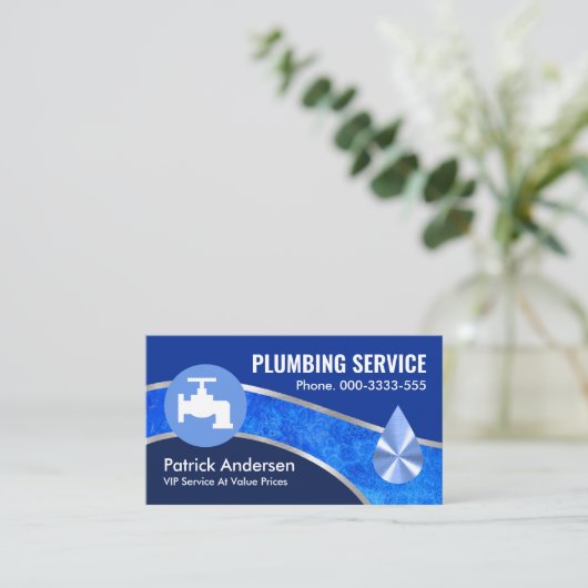 Lekkende Zilveren Pijpleiding Visitekaartje (Staand voorkant)