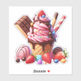 lekker aardbeienijs sticker