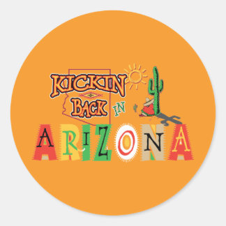 Lekker achterover in Arizona Ronde Sticker